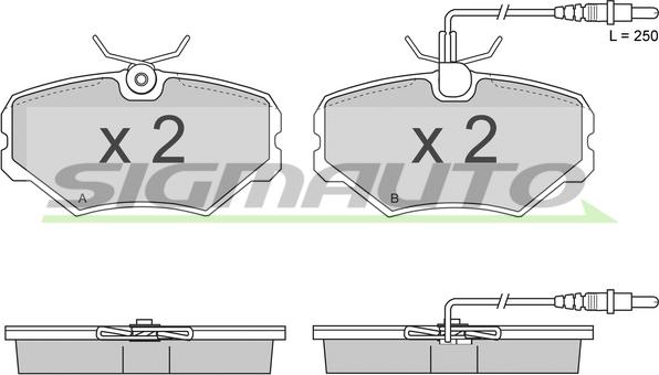 SIGMAUTO SPA670 - Тормозные колодки, дисковые, комплект autospares.lv