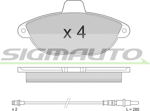 SIGMAUTO SPA678 - Тормозные колодки, дисковые, комплект autospares.lv