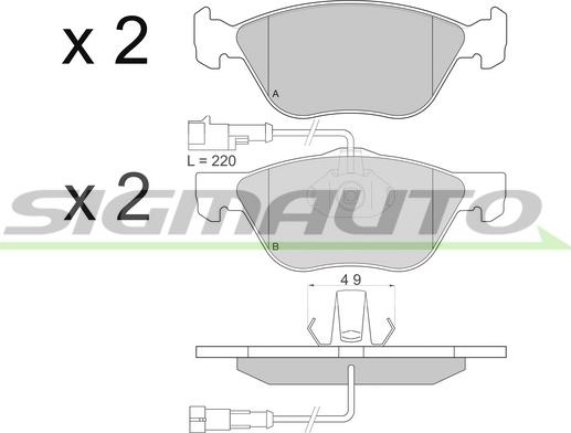 SIGMAUTO SPA673 - Тормозные колодки, дисковые, комплект autospares.lv