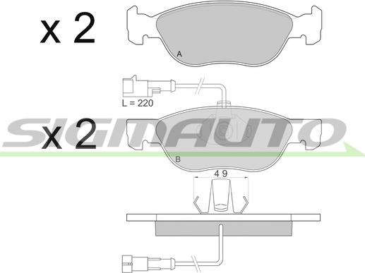 SIGMAUTO SPA677 - Тормозные колодки, дисковые, комплект autospares.lv