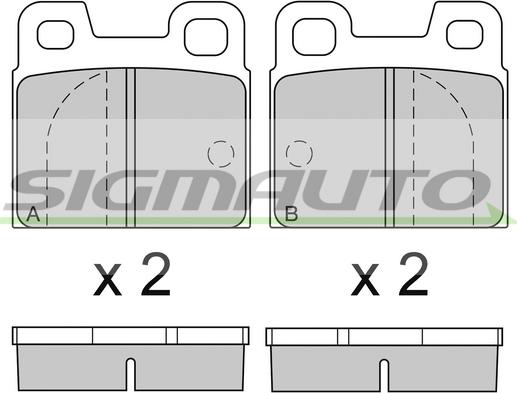 SIGMAUTO SPA090 - Тормозные колодки, дисковые, комплект autospares.lv