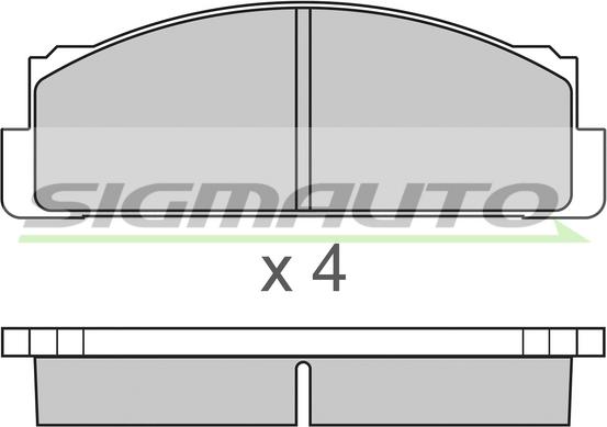 SIGMAUTO SPA004 - Тормозные колодки, дисковые, комплект autospares.lv