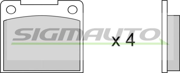 SIGMAUTO SPA019 - Тормозные колодки, дисковые, комплект autospares.lv