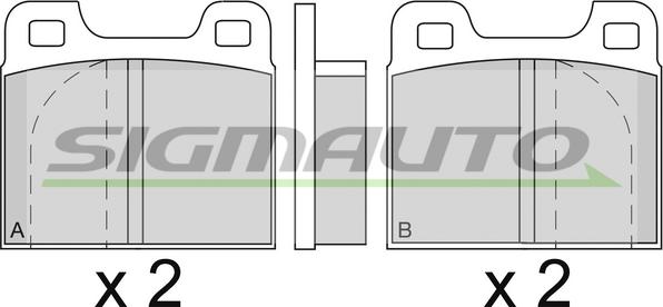 SIGMAUTO SPA088 - Тормозные колодки, дисковые, комплект autospares.lv