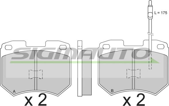 SIGMAUTO SPA141 - Тормозные колодки, дисковые, комплект autospares.lv