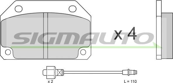 SIGMAUTO SPA154 - Тормозные колодки, дисковые, комплект autospares.lv