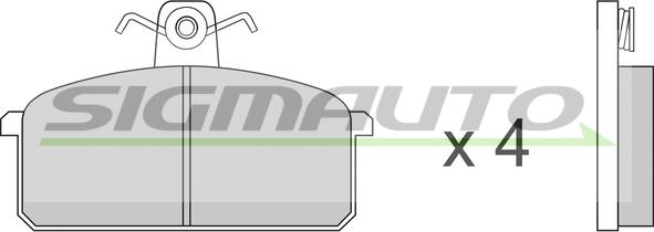 SIGMAUTO SPA151 - Тормозные колодки, дисковые, комплект autospares.lv