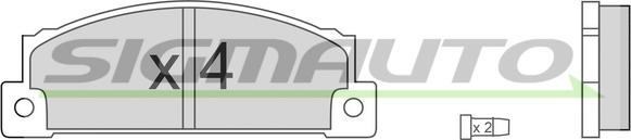SIGMAUTO SPA158 - Тормозные колодки, дисковые, комплект autospares.lv