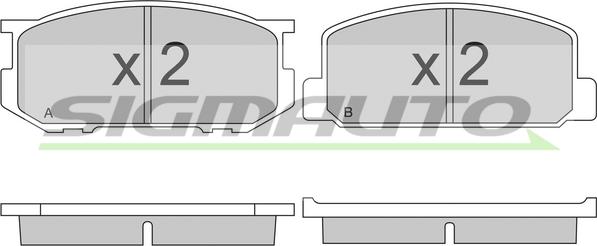 SIGMAUTO SPA165 - Тормозные колодки, дисковые, комплект autospares.lv