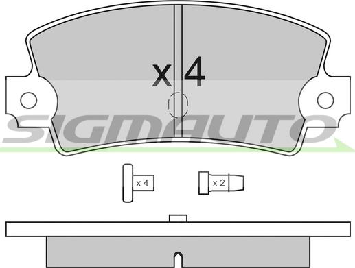 SIGMAUTO SPA114 - Тормозные колодки, дисковые, комплект autospares.lv