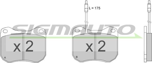 SIGMAUTO SPA118 - Тормозные колодки, дисковые, комплект autospares.lv