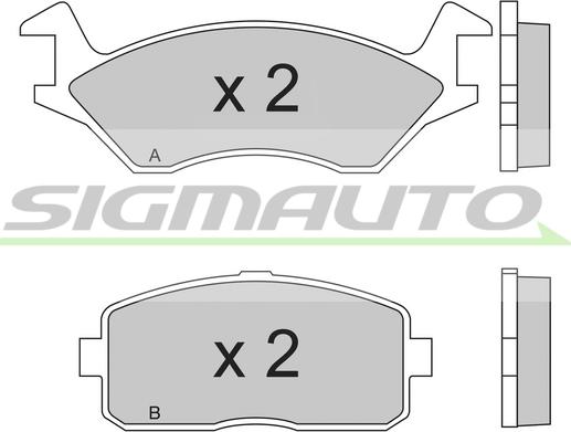 SIGMAUTO SPA189 - Тормозные колодки, дисковые, комплект autospares.lv