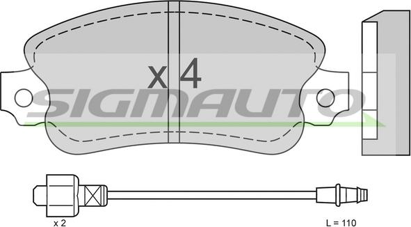 SIGMAUTO SPA127 - Тормозные колодки, дисковые, комплект autospares.lv