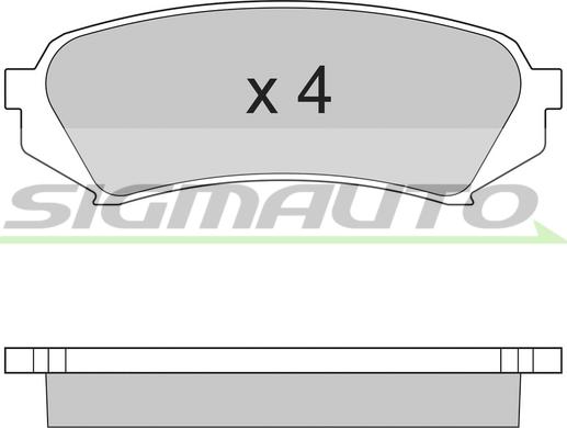 SIGMAUTO SPA899 - Тормозные колодки, дисковые, комплект autospares.lv