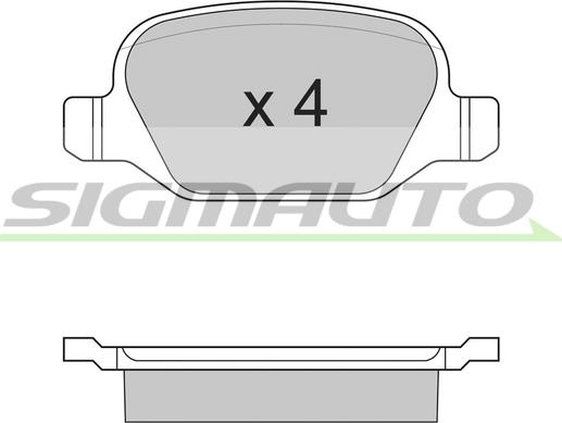 SIGMAUTO SPA890 - Тормозные колодки, дисковые, комплект autospares.lv