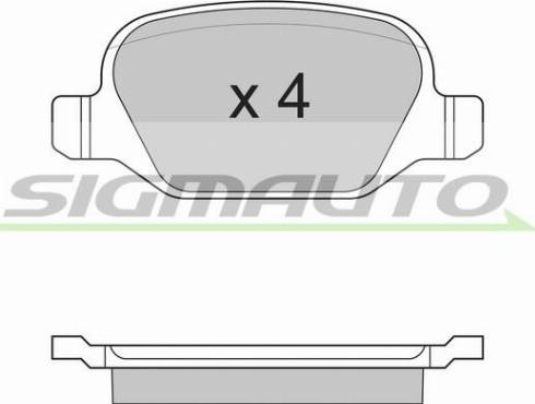 SIGMAUTO SPA891 - Тормозные колодки, дисковые, комплект autospares.lv