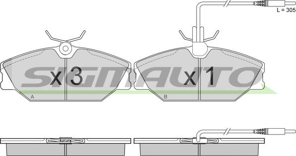 SIGMAUTO SPA849 - Тормозные колодки, дисковые, комплект autospares.lv