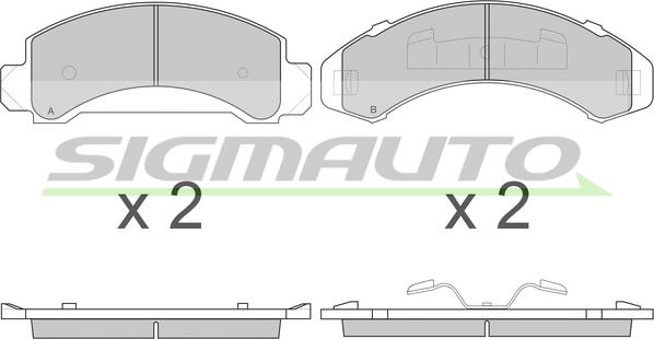 SIGMAUTO SPA840 - Тормозные колодки, дисковые, комплект autospares.lv