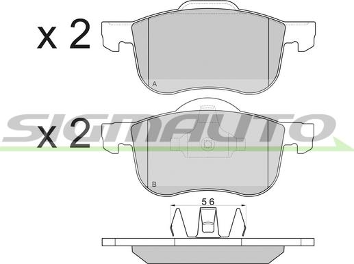 SIGMAUTO SPA842 - Тормозные колодки, дисковые, комплект autospares.lv