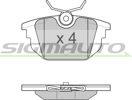 SIGMAUTO SPA850 - Тормозные колодки, дисковые, комплект autospares.lv