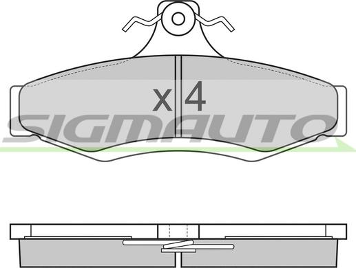 SIGMAUTO SPA851 - Тормозные колодки, дисковые, комплект autospares.lv