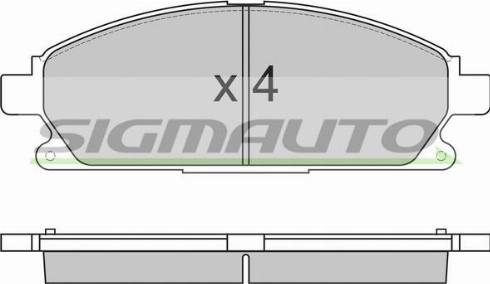 SIGMAUTO SPA857 - Тормозные колодки, дисковые, комплект autospares.lv