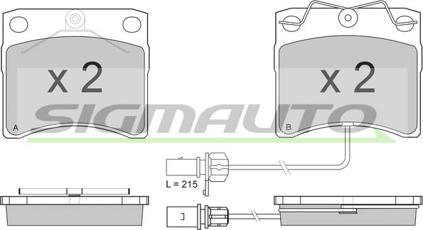 SIGMAUTO SPA869 - Тормозные колодки, дисковые, комплект autospares.lv