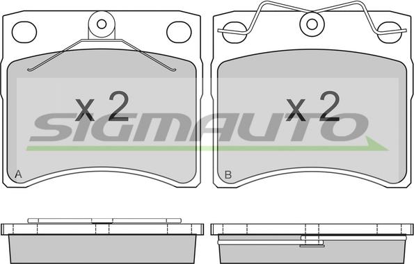 SIGMAUTO SPA802 - Тормозные колодки, дисковые, комплект autospares.lv