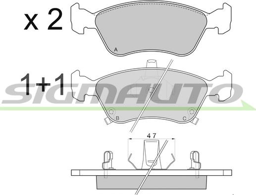 SIGMAUTO SPA814 - Тормозные колодки, дисковые, комплект autospares.lv