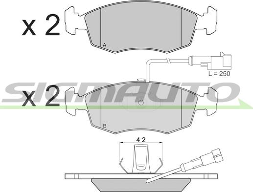 SIGMAUTO SPA817 - Тормозные колодки, дисковые, комплект autospares.lv