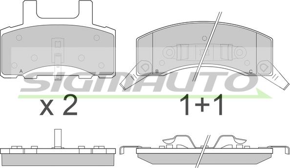 SIGMAUTO SPA885 - Тормозные колодки, дисковые, комплект autospares.lv