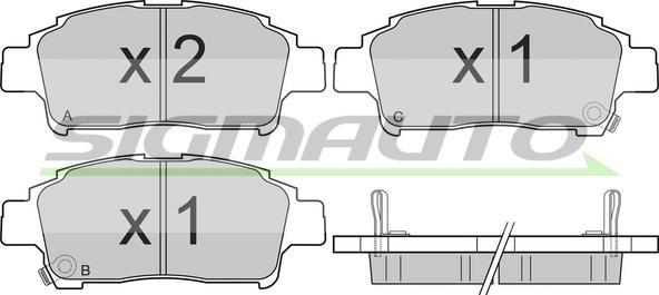 SIGMAUTO SPA839 - Тормозные колодки, дисковые, комплект autospares.lv