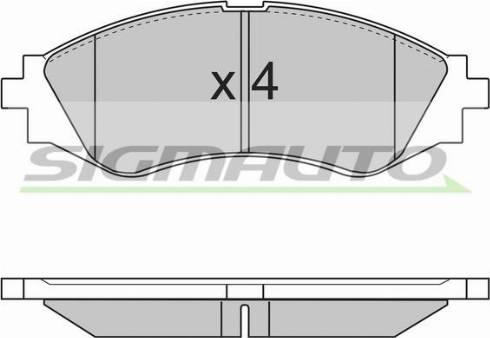 SIGMAUTO SPA833 - Тормозные колодки, дисковые, комплект autospares.lv