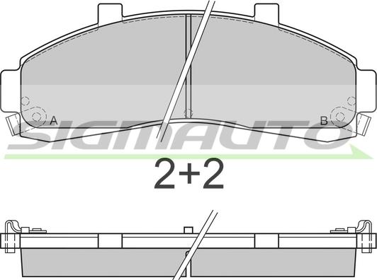 SIGMAUTO SPA829 - Тормозные колодки, дисковые, комплект autospares.lv