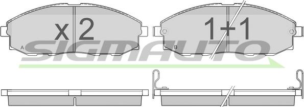 SIGMAUTO SPA828 - Тормозные колодки, дисковые, комплект autospares.lv