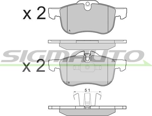 SIGMAUTO SPA878 - Тормозные колодки, дисковые, комплект autospares.lv