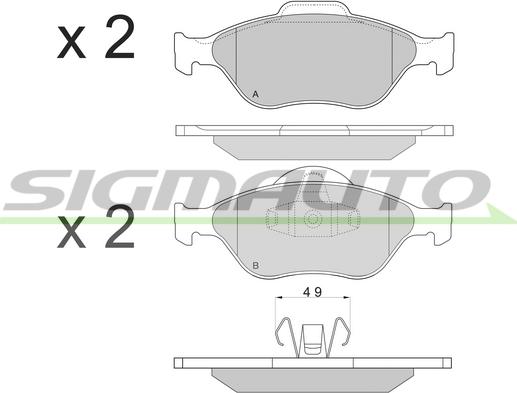 SIGMAUTO SPA872 - Тормозные колодки, дисковые, комплект autospares.lv