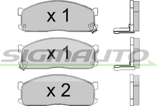 SIGMAUTO SPA390 - Тормозные колодки, дисковые, комплект autospares.lv