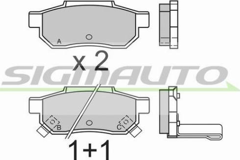 SIGMAUTO SPA397 - Тормозные колодки, дисковые, комплект autospares.lv