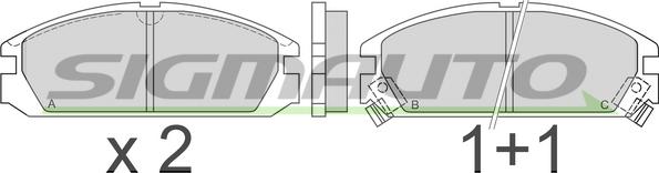 SIGMAUTO SPA349 - Тормозные колодки, дисковые, комплект autospares.lv