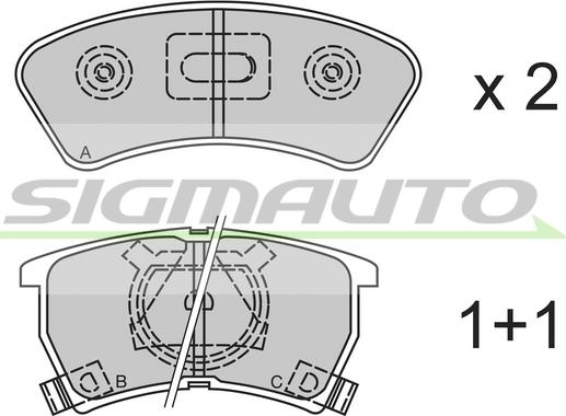 SIGMAUTO SPA352 - Тормозные колодки, дисковые, комплект autospares.lv