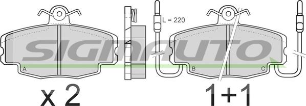 SIGMAUTO SPA360 - Тормозные колодки, дисковые, комплект autospares.lv