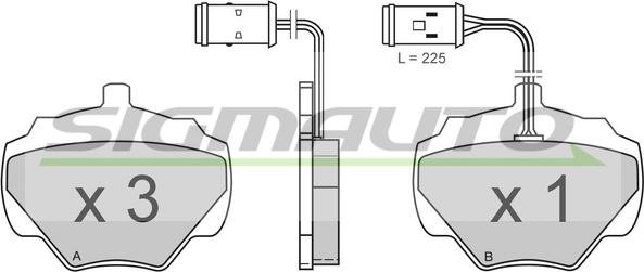 SIGMAUTO SPA361 - Тормозные колодки, дисковые, комплект autospares.lv