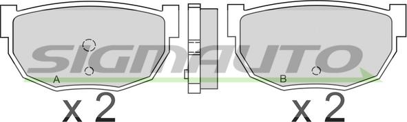 SIGMAUTO SPA304 - Тормозные колодки, дисковые, комплект autospares.lv