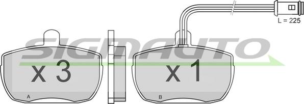 SIGMAUTO SPA315 - Тормозные колодки, дисковые, комплект autospares.lv