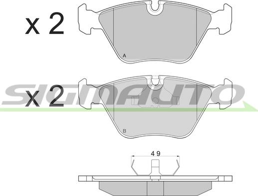 SIGMAUTO SPA381 - Тормозные колодки, дисковые, комплект autospares.lv