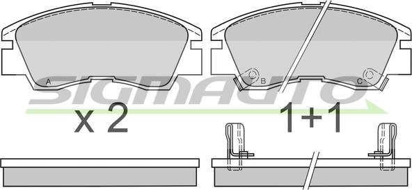 SIGMAUTO SPA387 - Тормозные колодки, дисковые, комплект autospares.lv