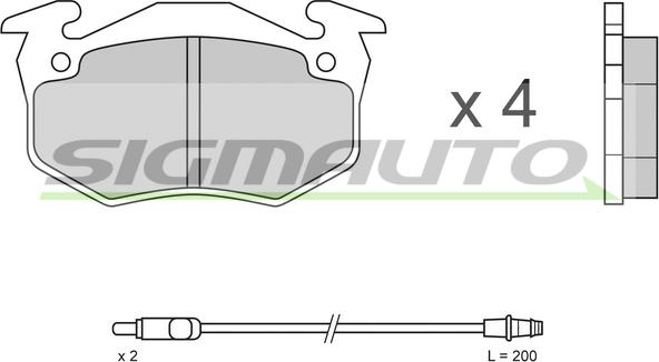 SIGMAUTO SPA334 - Тормозные колодки, дисковые, комплект autospares.lv