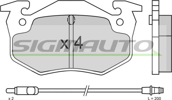 SIGMAUTO SPA338 - Тормозные колодки, дисковые, комплект autospares.lv