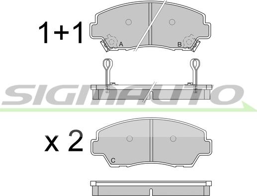 SIGMAUTO SPA326 - Тормозные колодки, дисковые, комплект autospares.lv